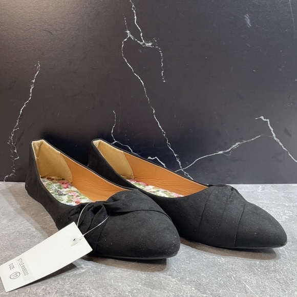 Epic Step Shoes - Epic Step Knotted Ballet Flats Black Size 11m